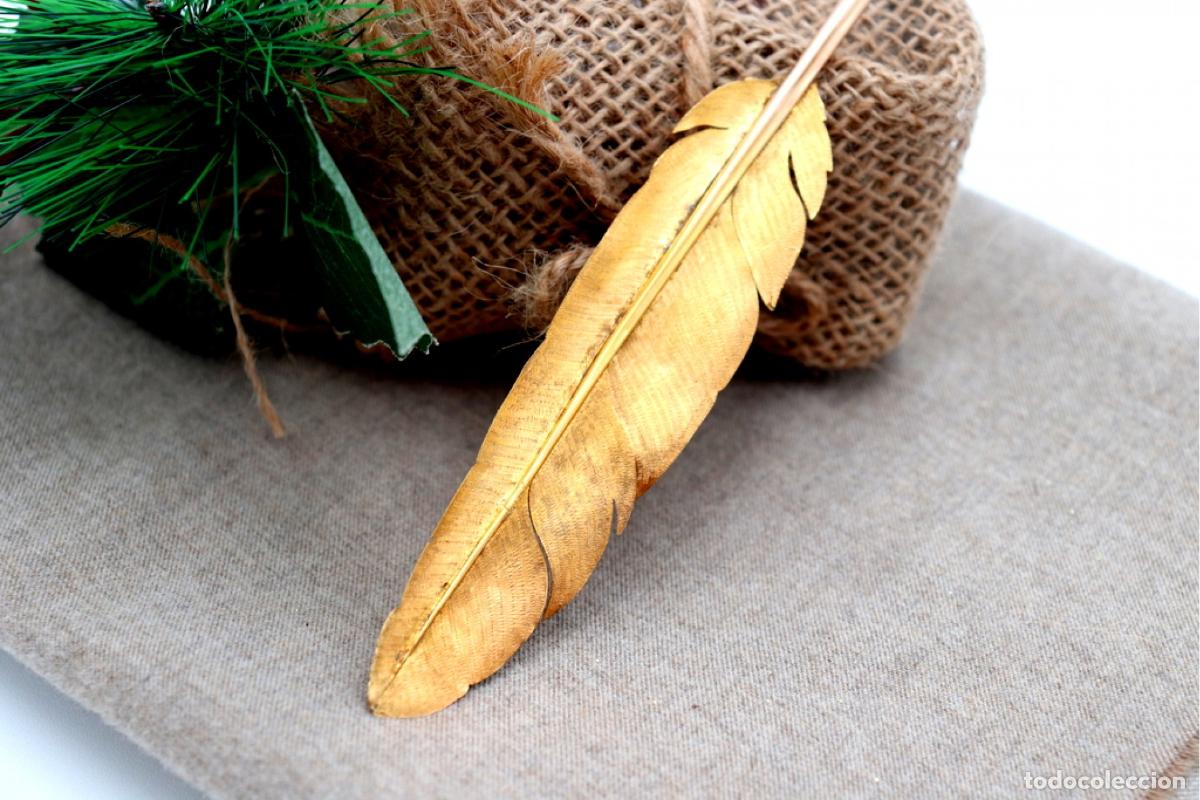 Joyeria: Bol&iacute;grafo de oro de 18 quilates, en forma de pluma. - Foto 2