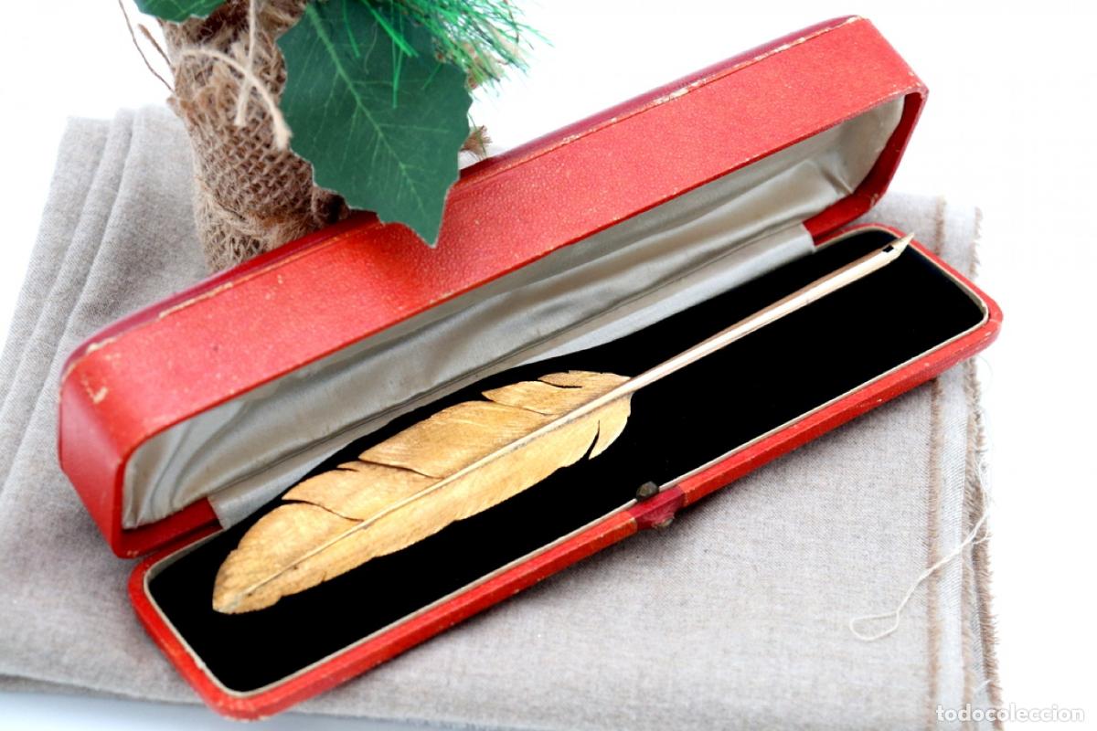 Joyeria: Bol&iacute;grafo de oro de 18 quilates, en forma de pluma. - Foto 5