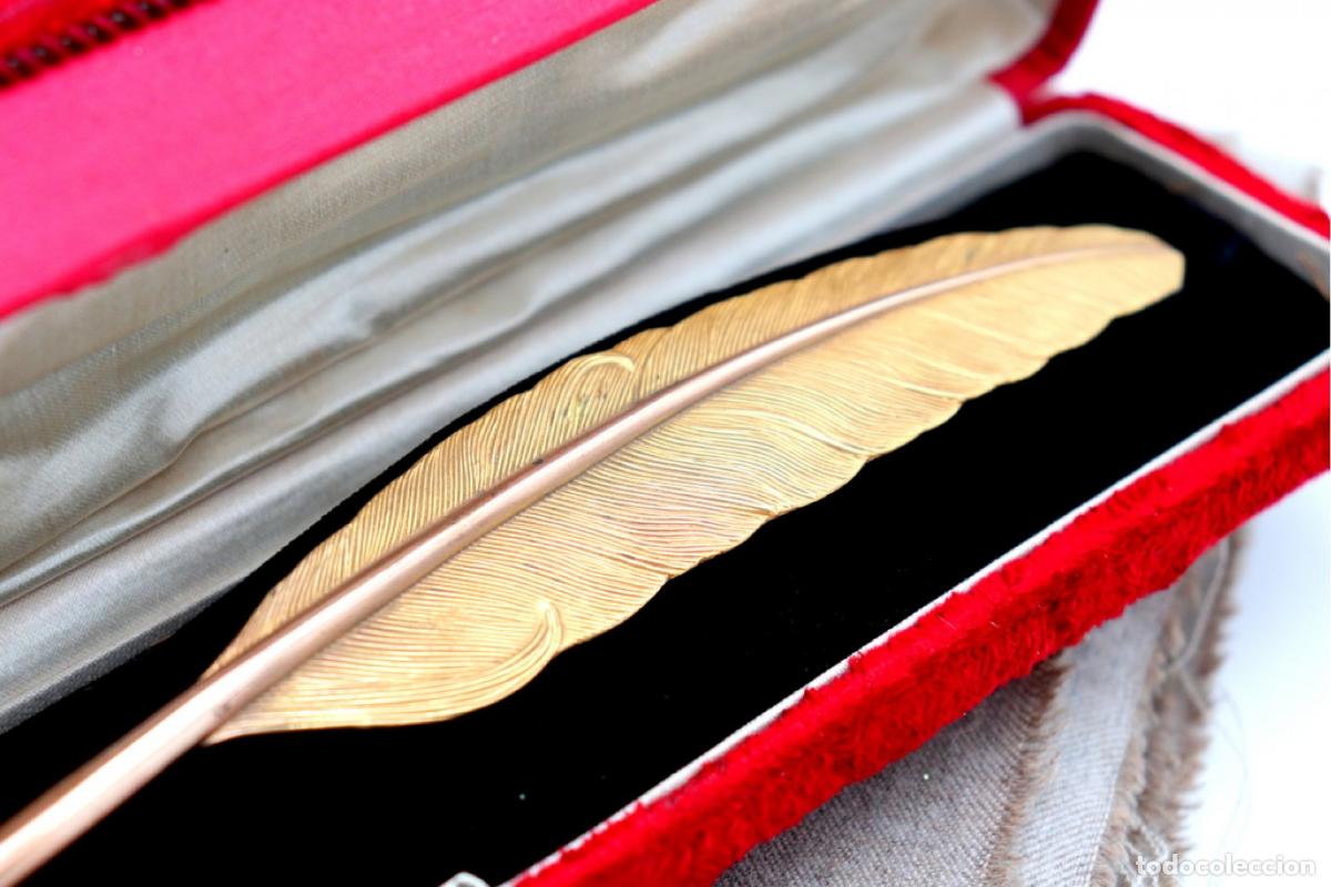 Joyeria: Bol&iacute;grafo de oro de 18 quilates, en forma de pluma. - Foto 6