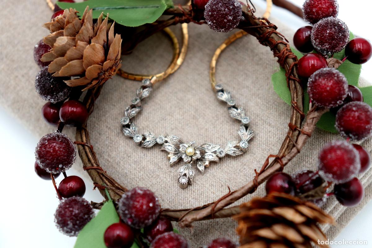 Joyeria: Collar en oro y plata de 19,2K con perla y diamantes. - Foto 7