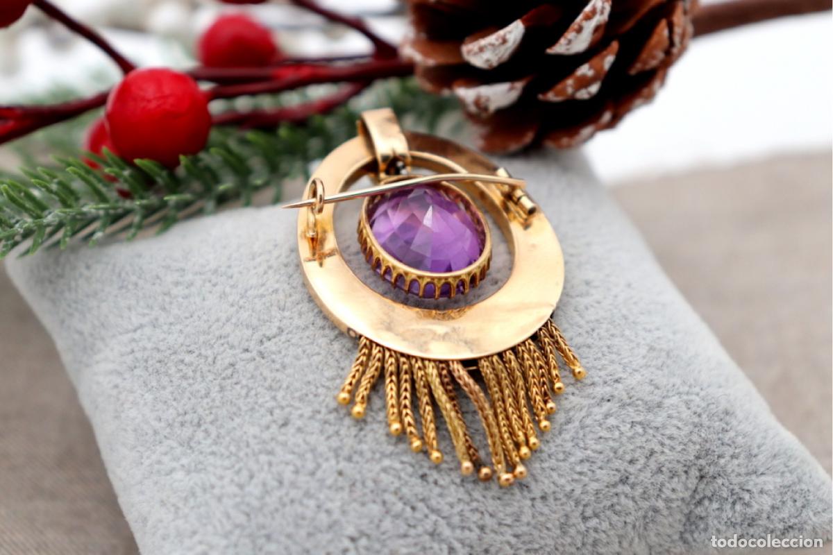 Joyeria: Broche de Oro 18K con perlas y amatista - Foto 6