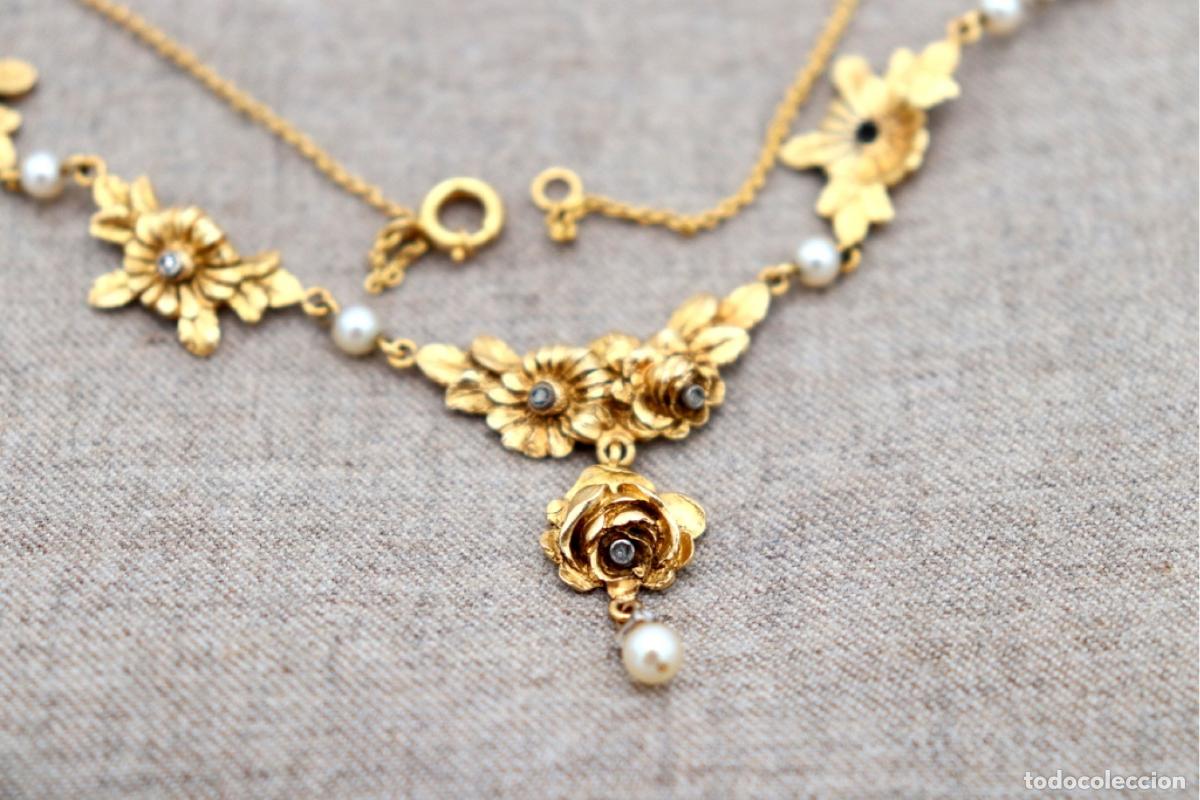Joyeria: Collar de oro de 19,2 quilates con perlas y diamantes - Foto 6