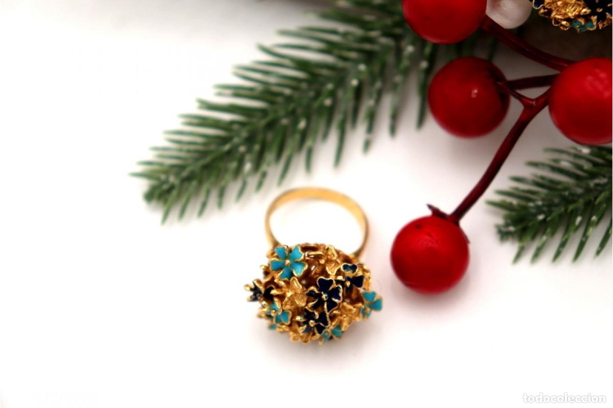 Joyeria: Conjunto de pendientes y anillo, en oro de 18K. - Foto 8