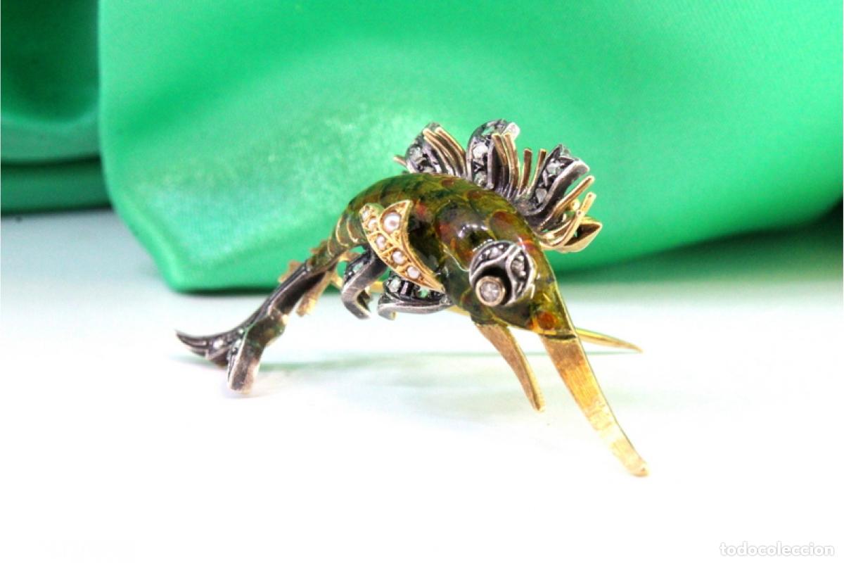 Joyeria: Broche de oro de 19,2 quilates con diamantes - Foto 2