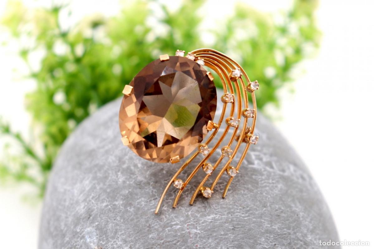 Joyeria: Broche de oro de 19,2 quilates con diamantes - Foto 1