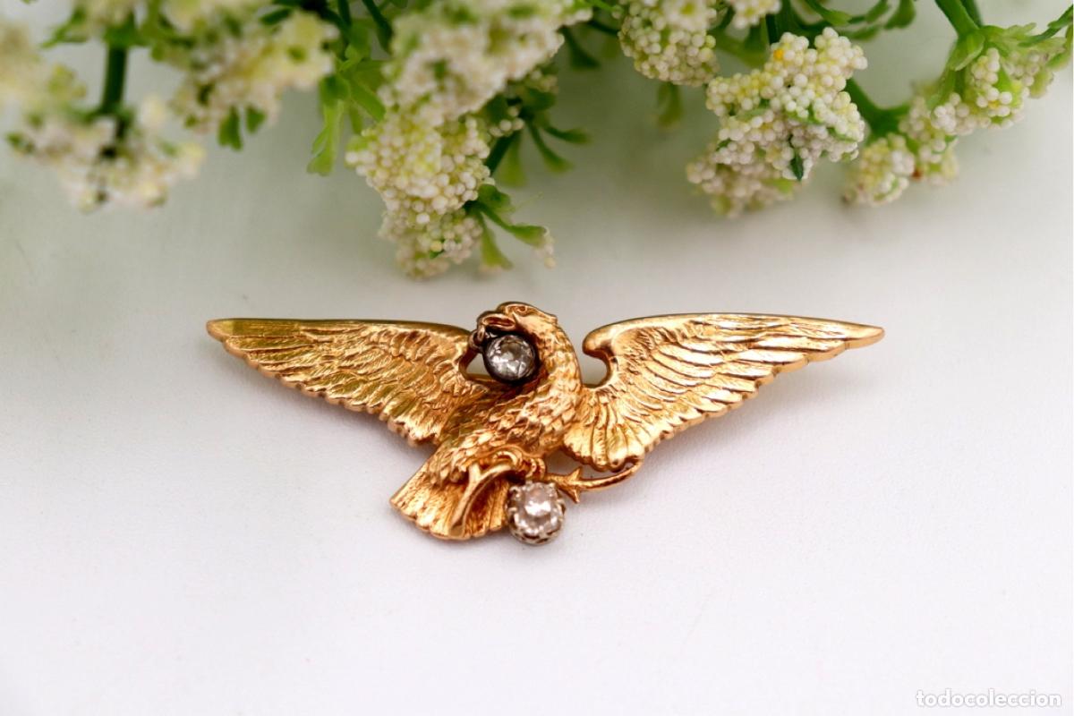 Joyeria: Broche de oro de 19,2 quilates con diamantes - &Aacute;guila