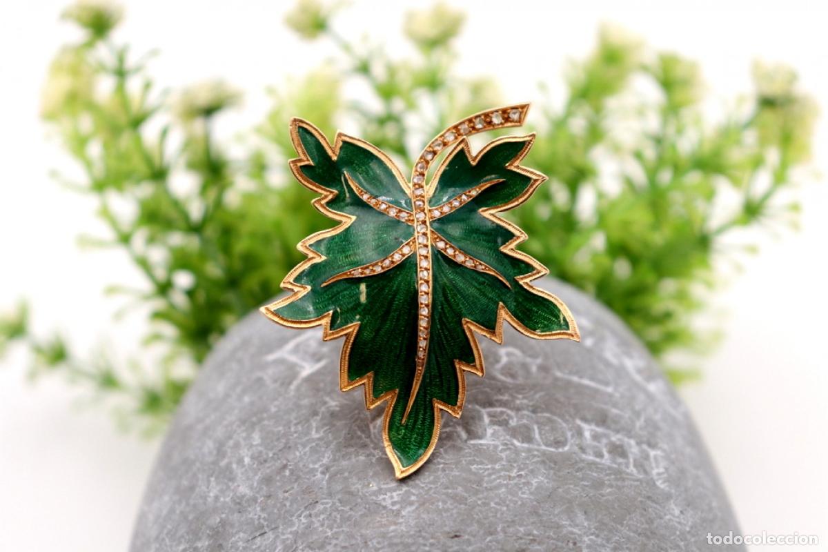 Joyeria: Broche de oro de 19,2 quilates con diamantes - Foto 1