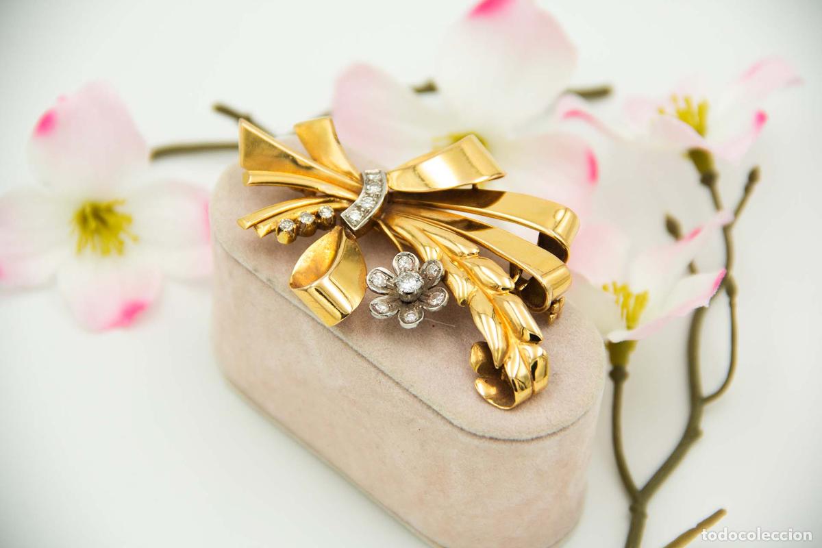 Joyeria: Broche de oro de 19,2 quilates con diamantes - Foto 2