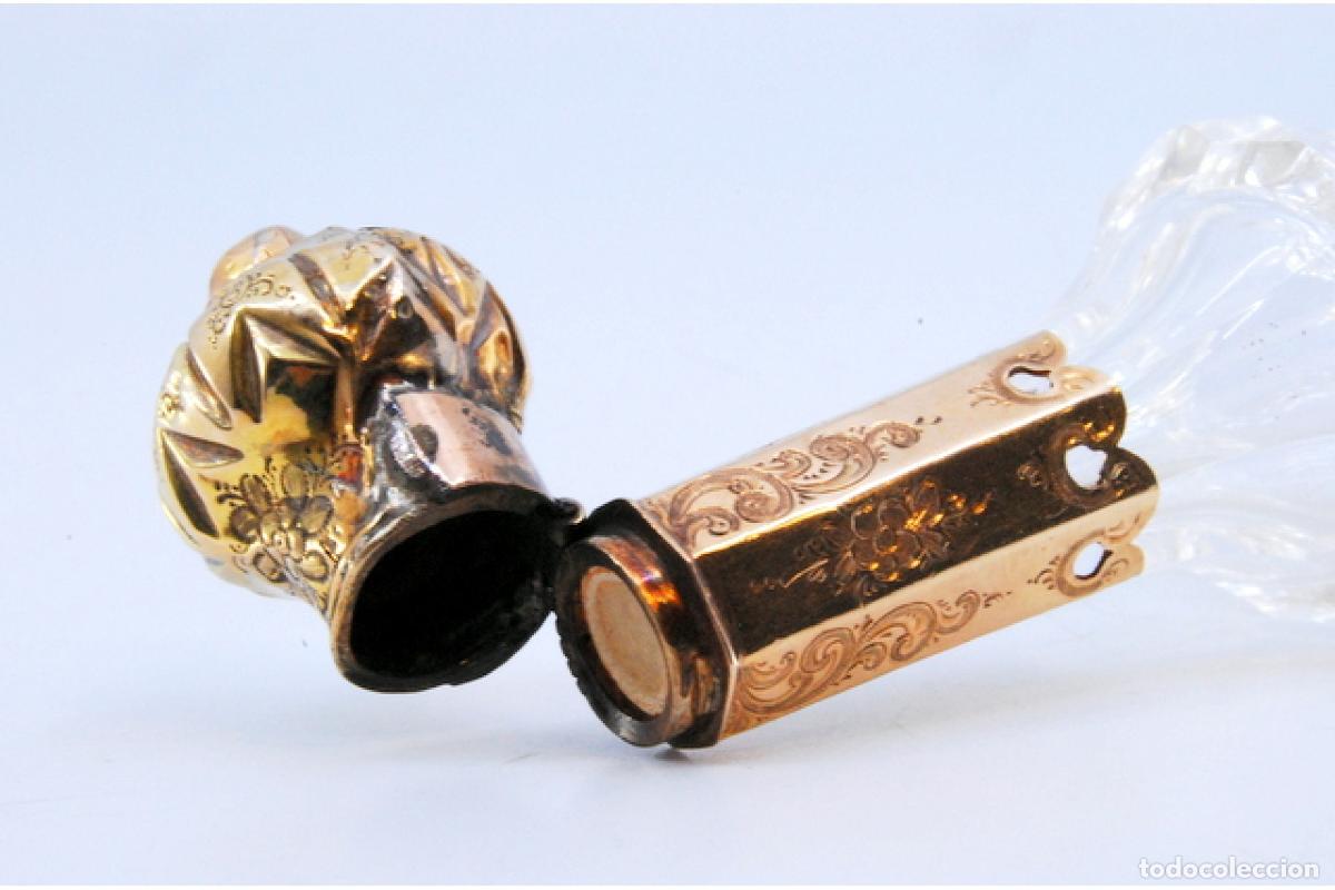 Joyeria: Frasco de perfume, fabricado en cristal y oro de 15K. - Foto 2