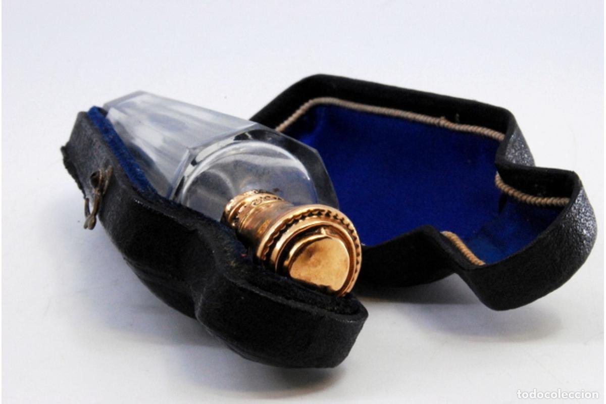 Joyeria: Frasco de perfume, fabricado en cristal y oro de 15K. - Foto 2