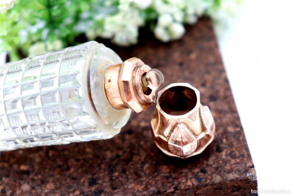 Joyeria: Frasco de perfume, fabricado en cristal y oro de 15K. - Foto 3