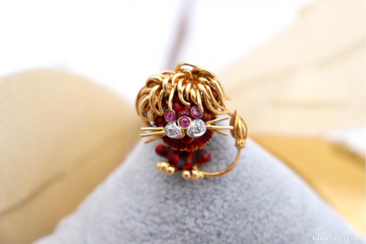 Joyeria: Broche de oro de 19,2 quilates con diamantes - Le&oacute;n - Foto 1