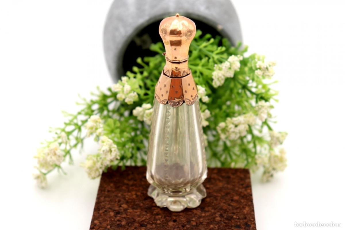 Joyeria: Frasco de perfume, fabricado en cristal y oro de 15K. - Foto 5