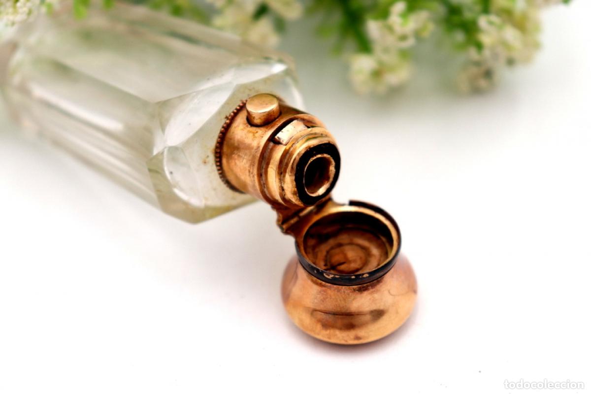 Joyeria: Frasco de perfume, fabricado en cristal y oro de 15K. - Foto 2