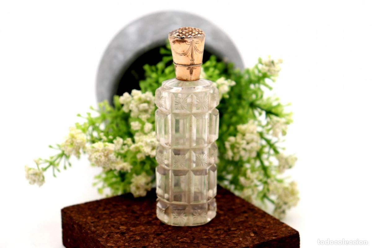 Joyeria: Frasco de perfume, fabricado en cristal y oro de 15K. - Foto 2