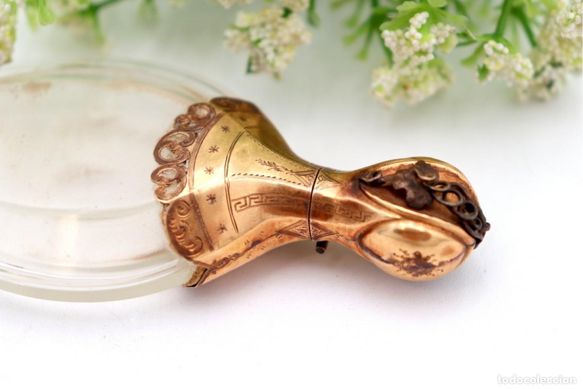Joyeria: Frasco de perfume, fabricado en cristal y oro de 15K. - Foto 4