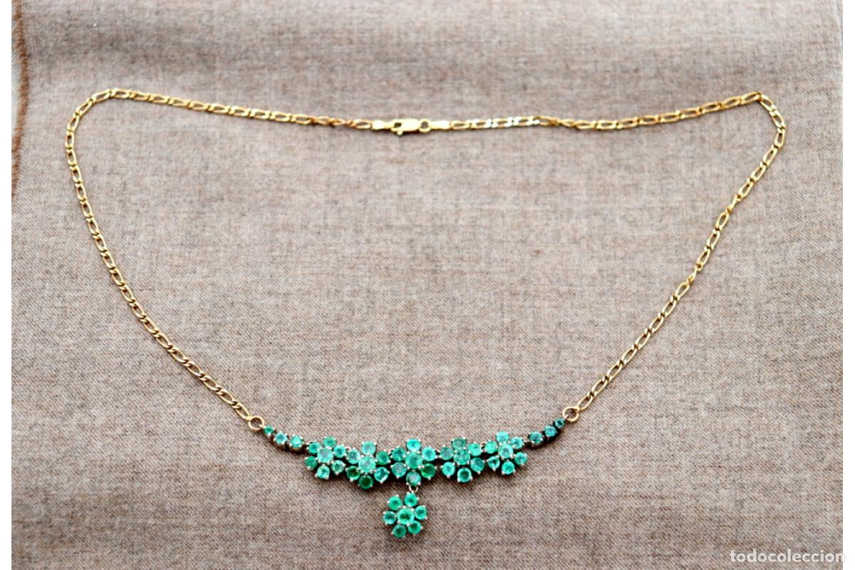 Joyeria: Gargantilla de oro de 18 quilates con esmeraldas - Foto 4