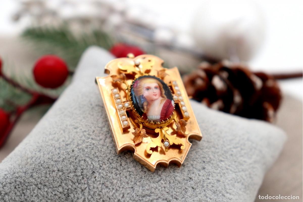 Joyeria: Broche de oro de 19,2 quilates con perlas - Foto 2