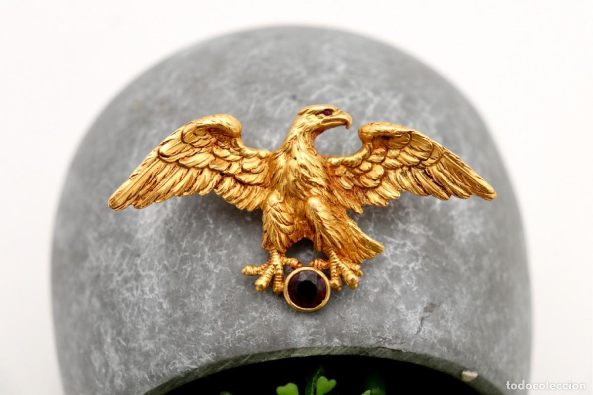 Joyeria: Broche de oro de 19,2 quilates con granates - &Aacute;guila - Foto 2