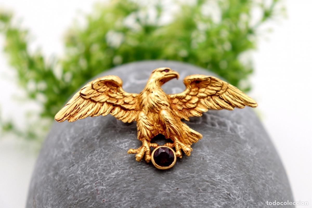 Joyeria: Broche de oro de 19,2 quilates con granates - &Aacute;guila - Foto 4