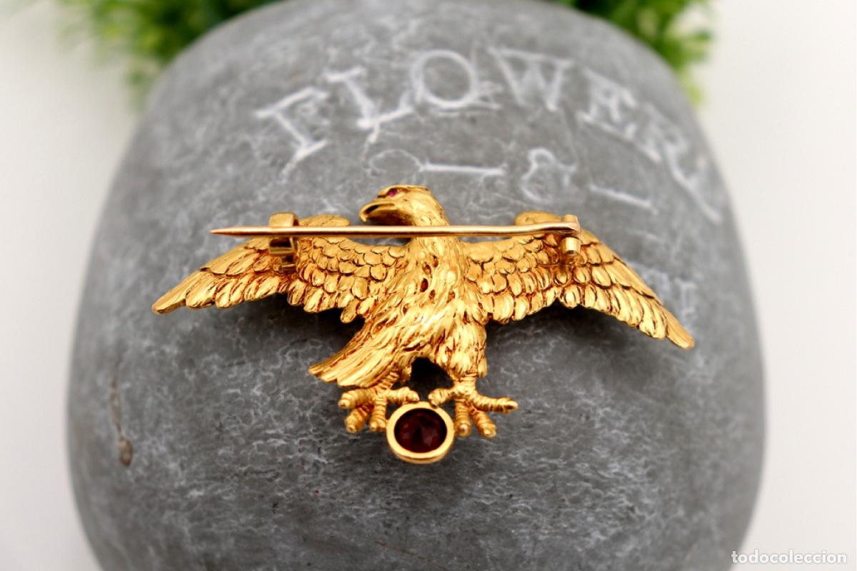Joyeria: Broche de oro de 19,2 quilates con granates - &Aacute;guila - Foto 5