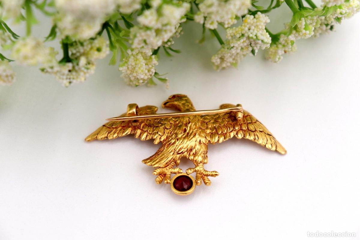 Joyeria: Broche de oro de 19,2 quilates con granates - &Aacute;guila - Foto 6