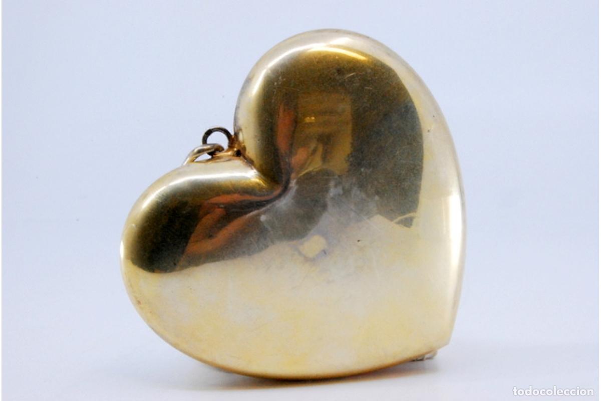 Joyeria: Colgante en forma de coraz&oacute;n en plata ba&ntilde;ada en oro. - Foto 5
