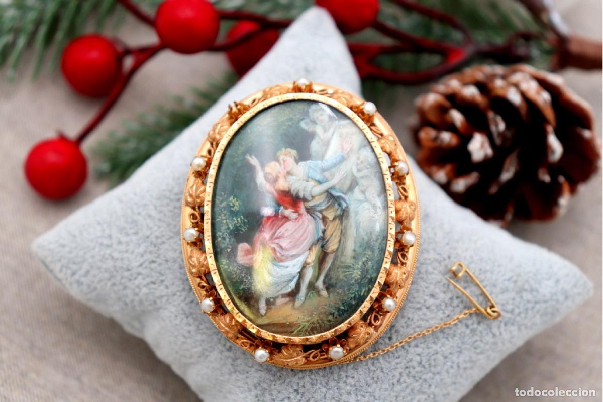 Joyeria: Broche de oro de 19,2 quilates con perlas - Foto 2