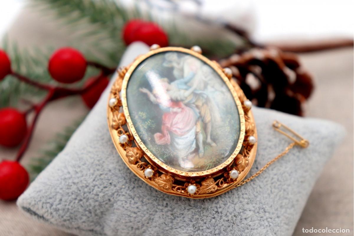 Joyeria: Broche de oro de 19,2 quilates con perlas - Foto 3