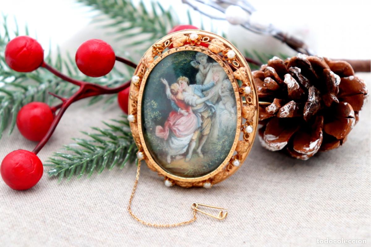 Joyeria: Broche de oro de 19,2 quilates con perlas - Foto 1