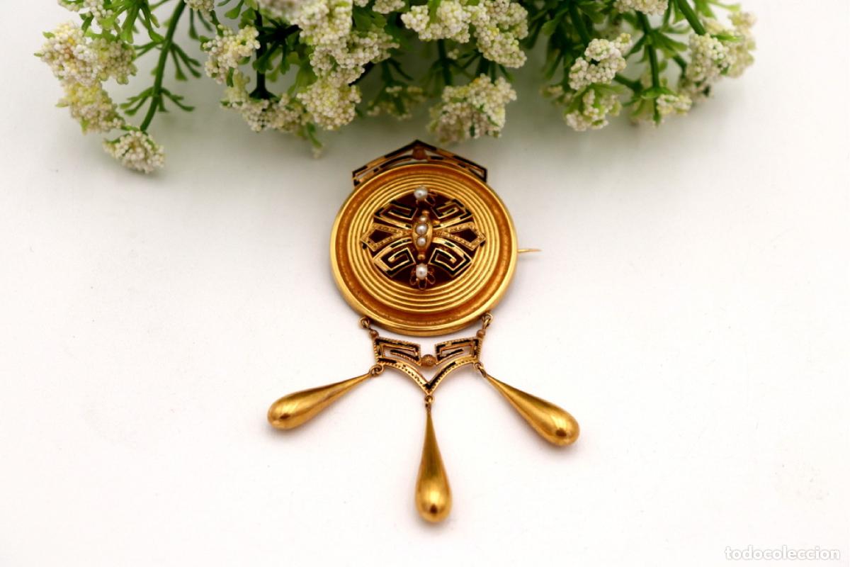 Joyeria: Broche de oro de 19,2 quilates con perlas - Foto 1