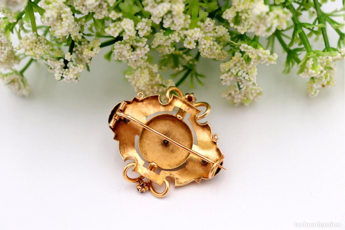 Joyeria: Broche de Oro de 19,2K con perlas y amatistas - Foto 4