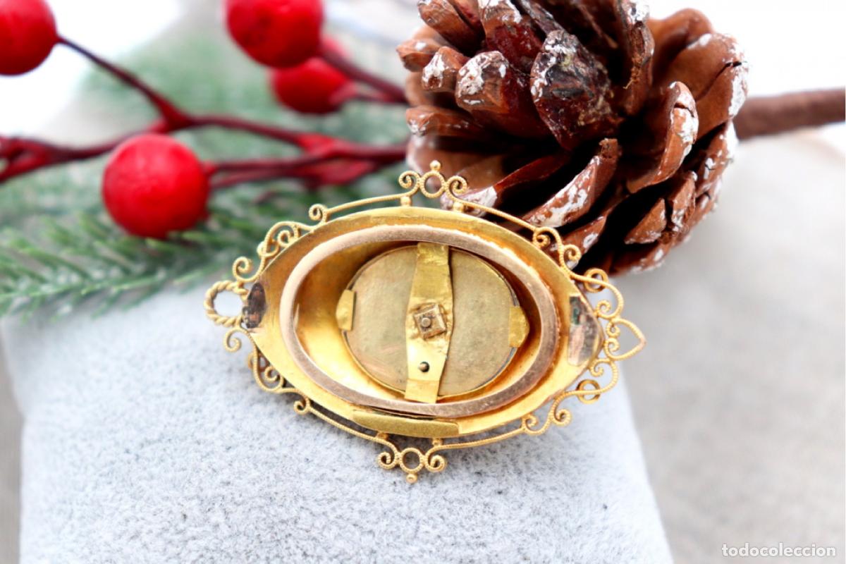 Joyeria: Broche de oro de 19,2 quilates con perlas y diamantes - Foto 2