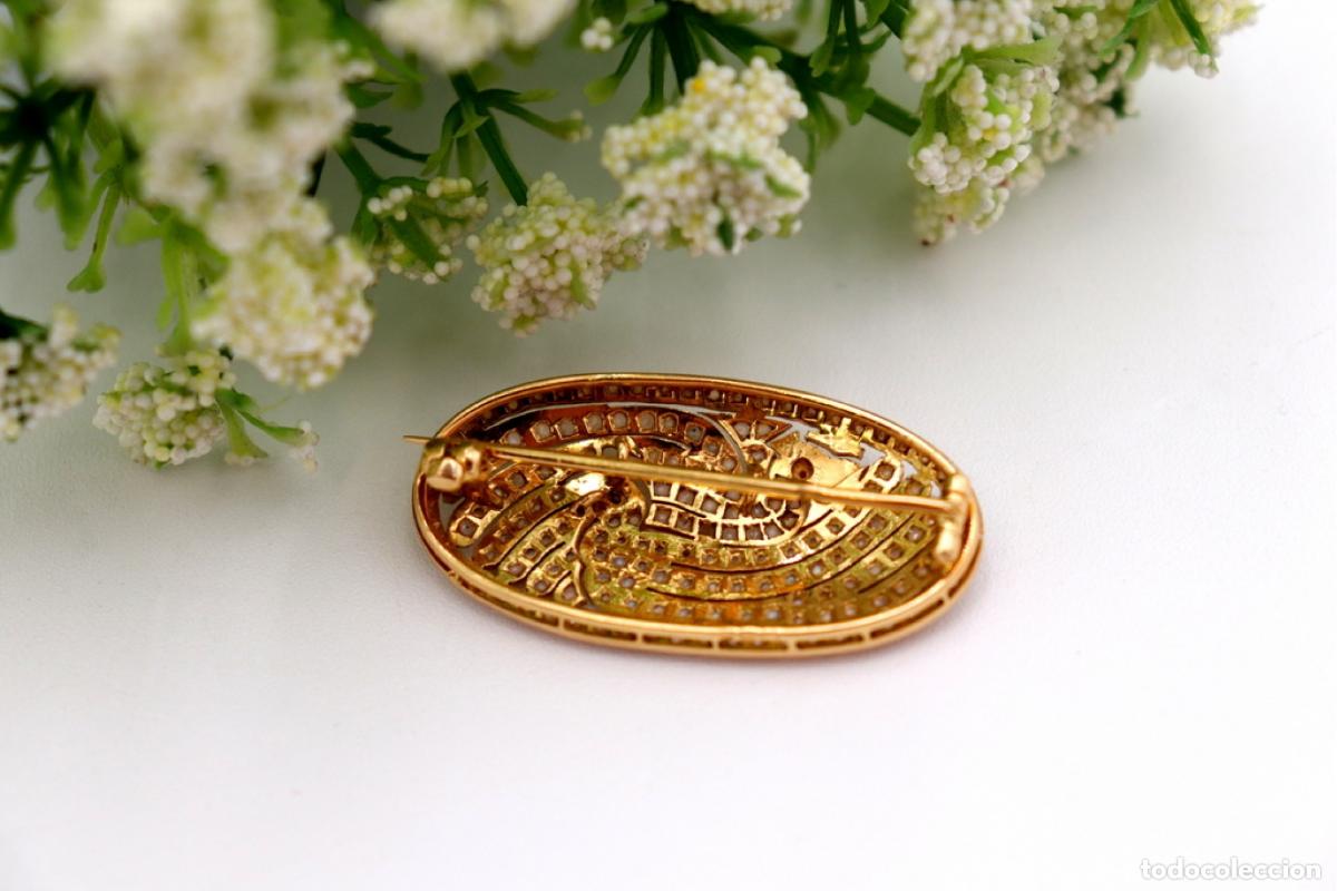 Joyeria: Broche de oro de 19,2 quilates con perlas y rub&iacute;es - Foto 5