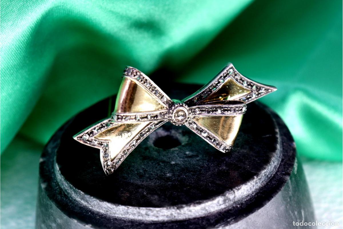 Joyeria: Broche en oro y plata de 19,2K con diamantes. - Foto 1