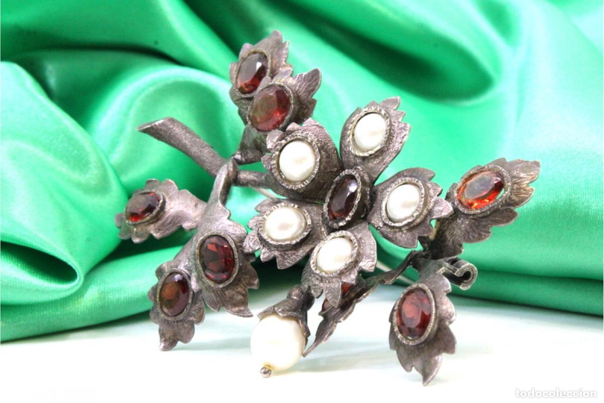 Joyeria: Broche de plata con perlas - Ramo de flores - Foto 3
