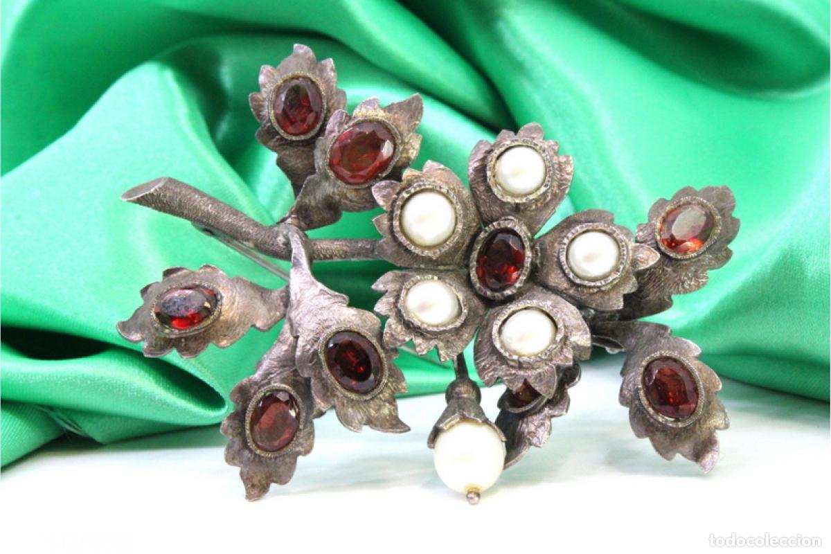Joyeria: Broche de plata con perlas - Ramo de flores - Foto 4