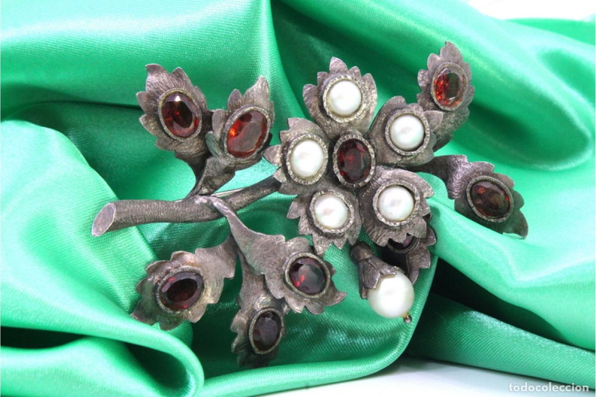 Joyeria: Broche de plata con perlas - Ramo de flores - Foto 1