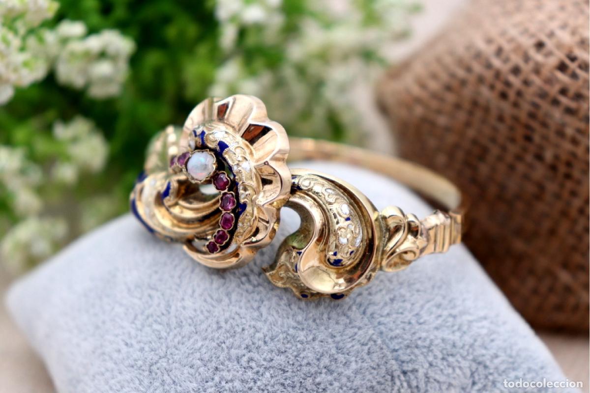 Joyeria: Pulsera de oro de 15 quilates con rub&iacute;es y perla - Foto 5