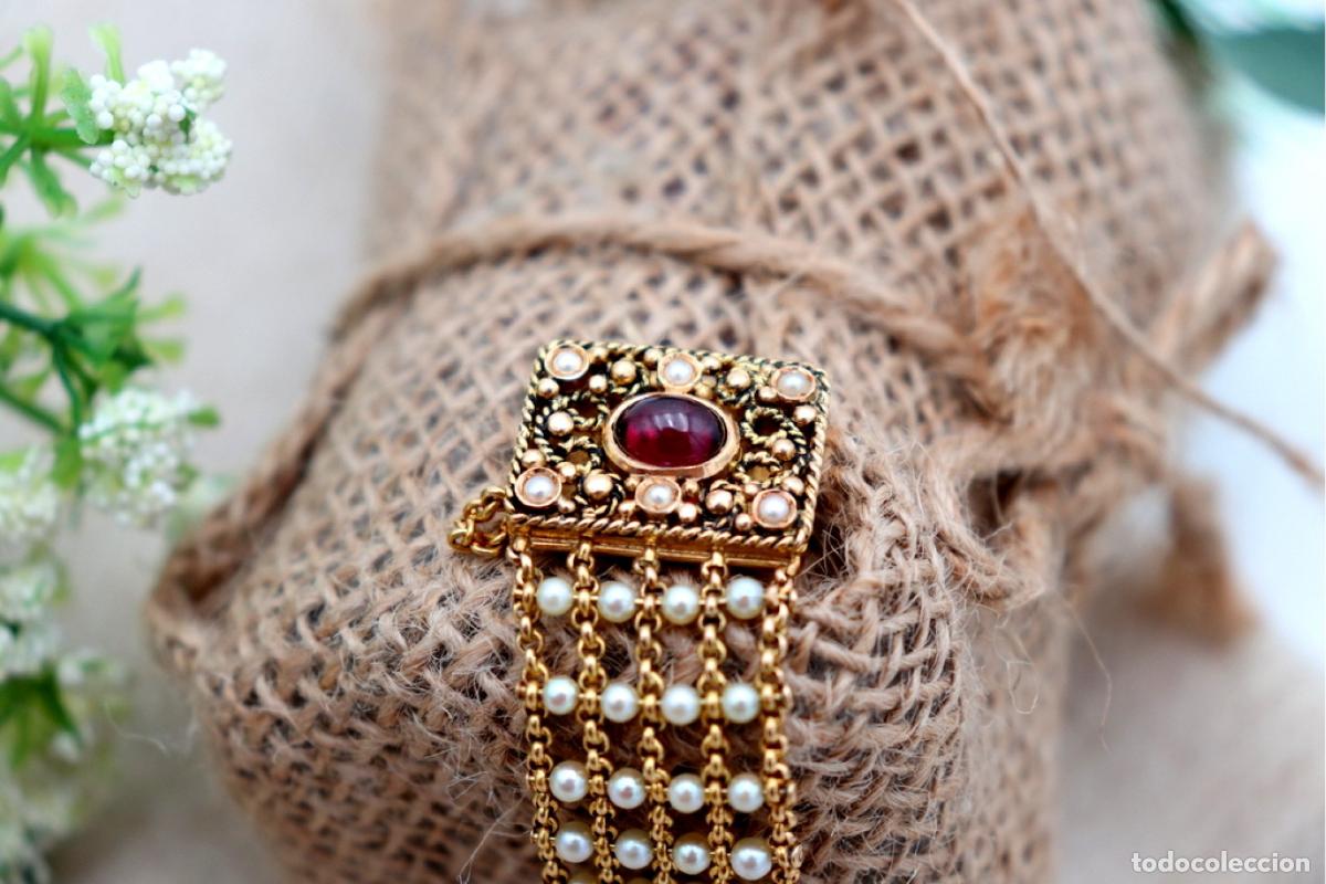 Joyeria: Pulsera de oro de 19,2 quilates con perlas - Foto 2