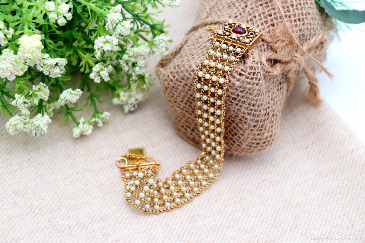Joyeria: Pulsera de oro de 19,2 quilates con perlas - Foto 3