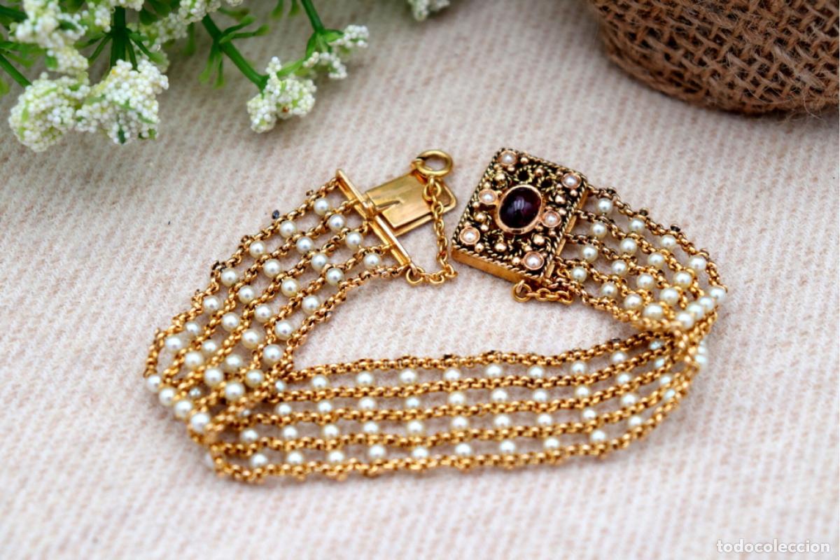 Joyeria: Pulsera de oro de 19,2 quilates con perlas - Foto 4