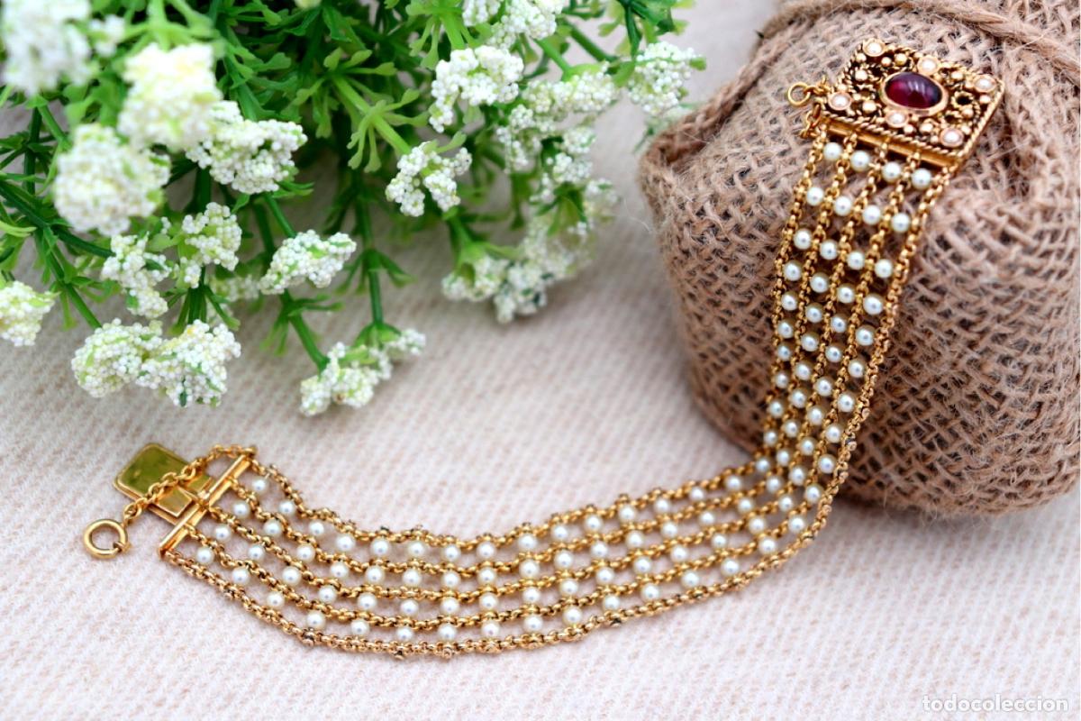 Joyeria: Pulsera de oro de 19,2 quilates con perlas - Foto 6