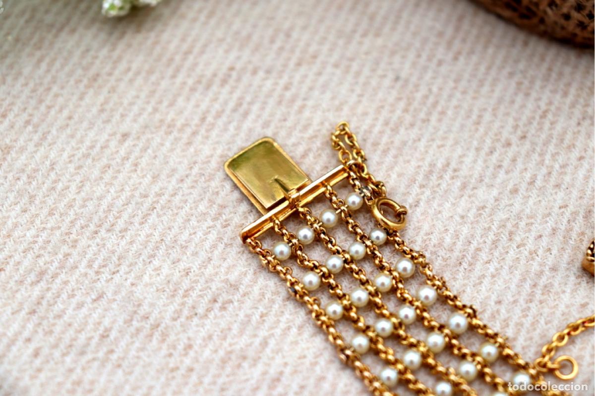 Joyeria: Pulsera de oro de 19,2 quilates con perlas - Foto 7