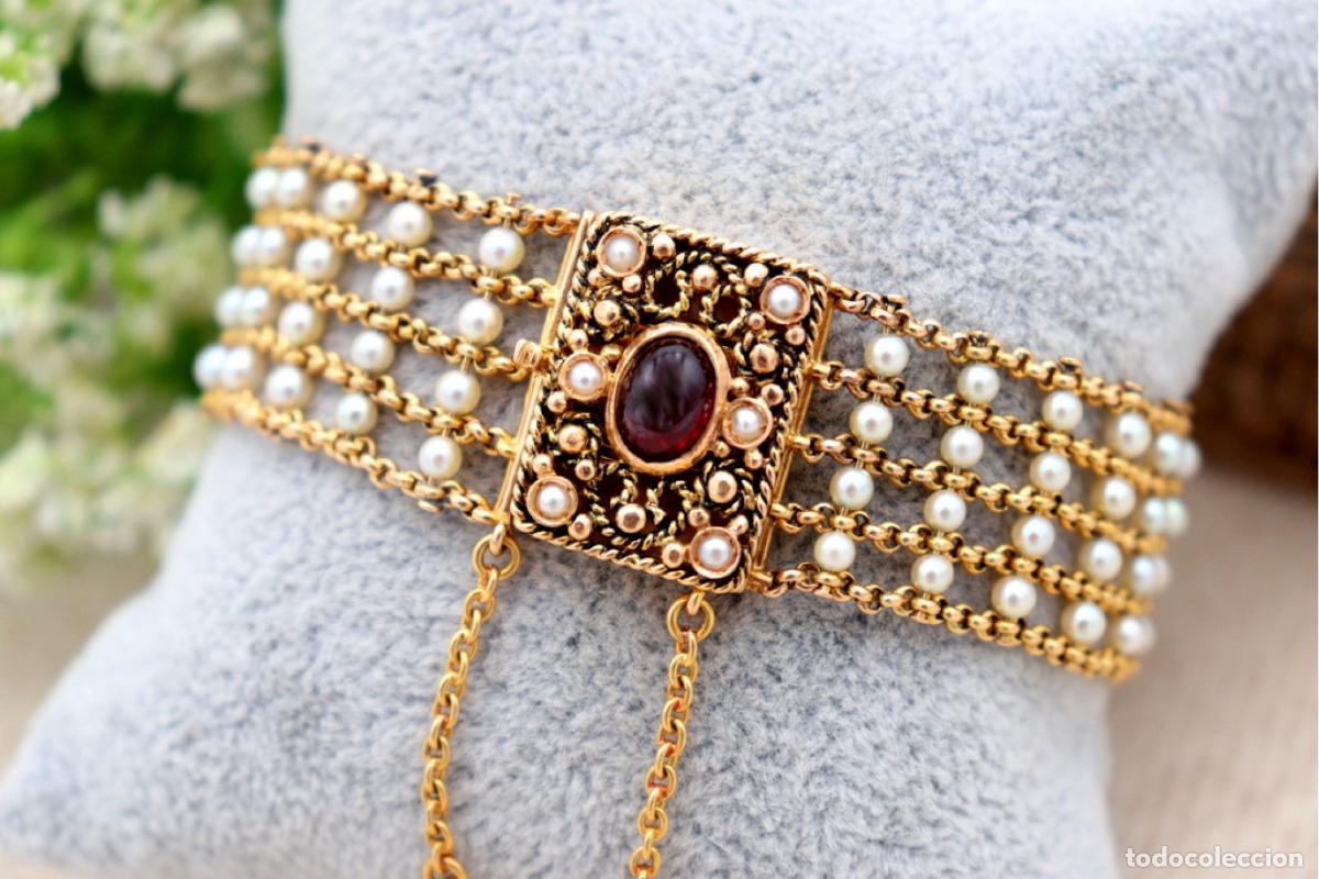 Joyeria: Pulsera de oro de 19,2 quilates con perlas - Foto 8