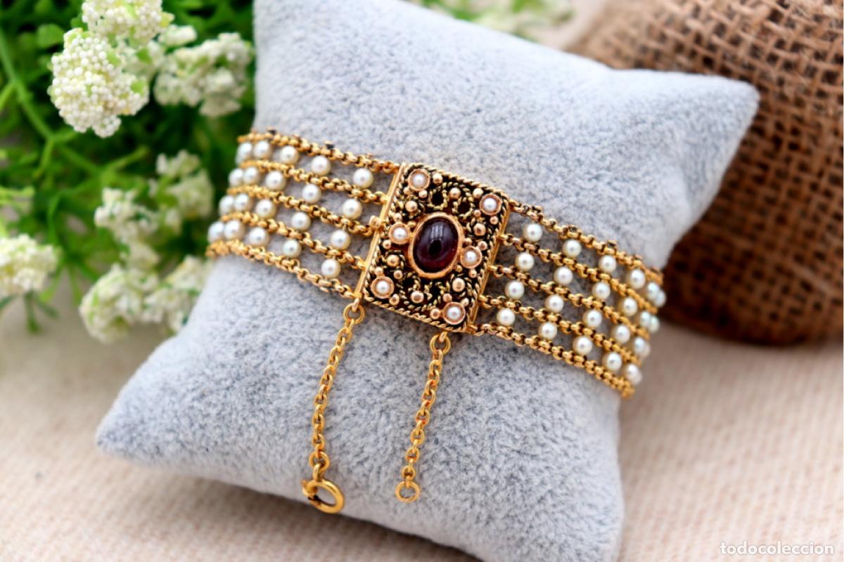 Joyeria: Pulsera de oro de 19,2 quilates con perlas - Foto 1