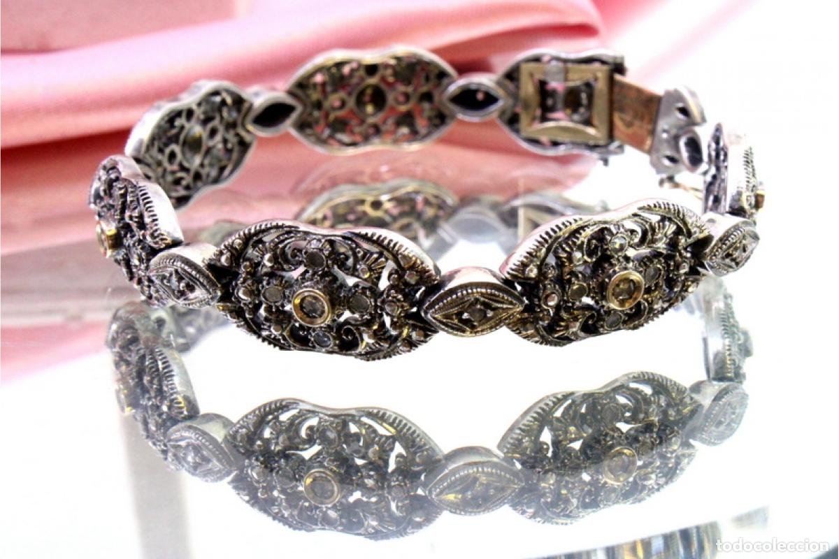 Joyeria: Pulsera en oro de 19,2K y plata con diamantes. - Foto 2