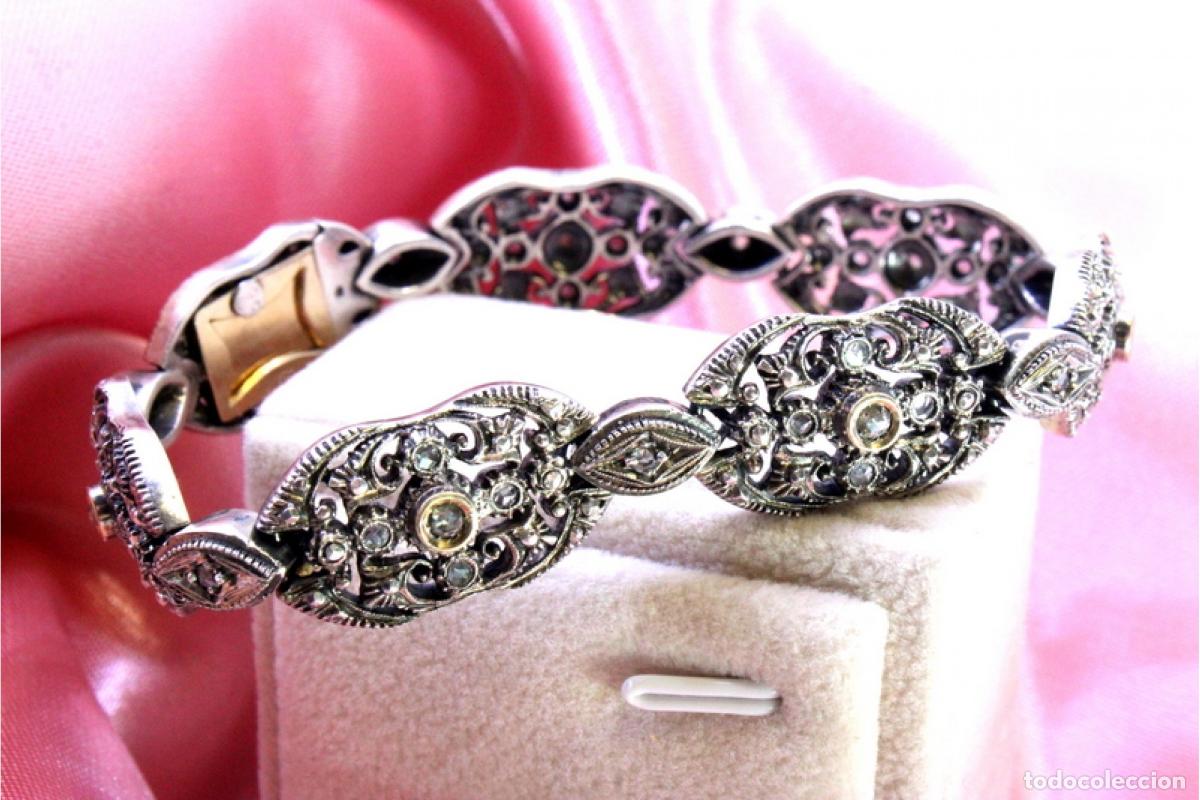 Joyeria: Pulsera en oro de 19,2K y plata con diamantes. - Foto 8