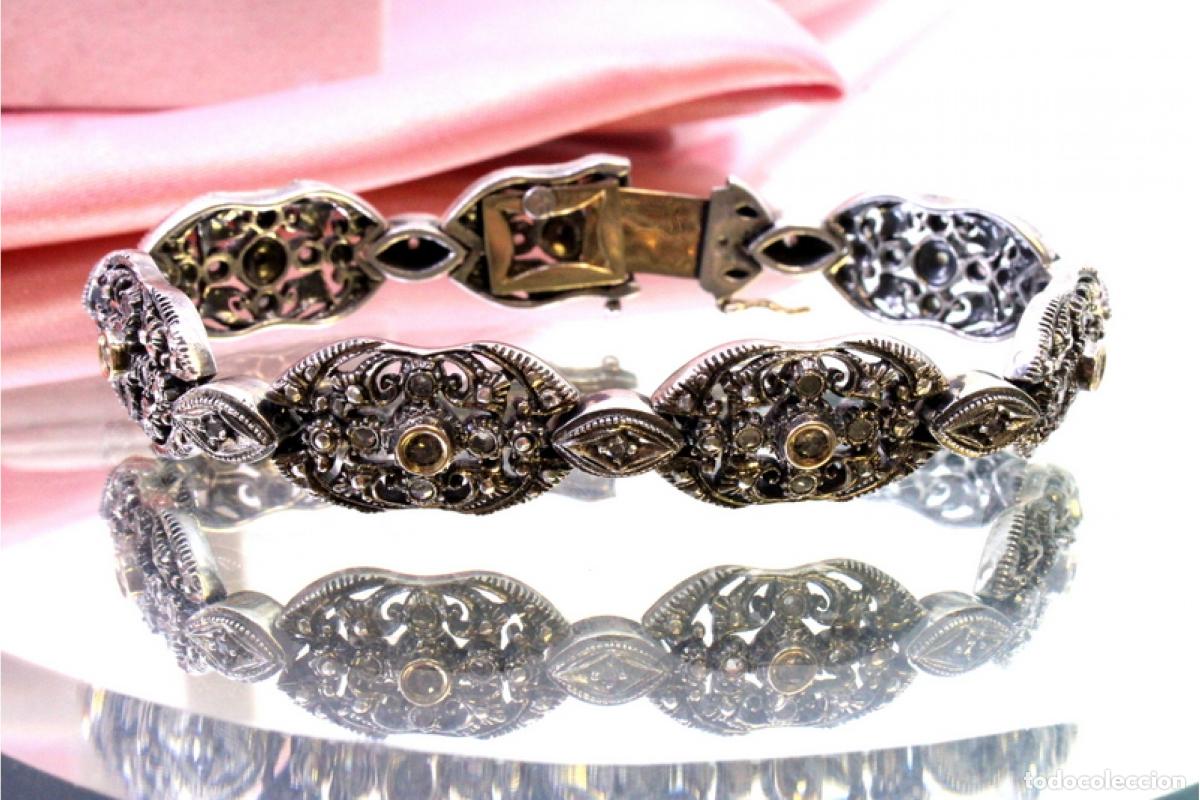 Joyeria: Pulsera en oro de 19,2K y plata con diamantes. - Foto 1
