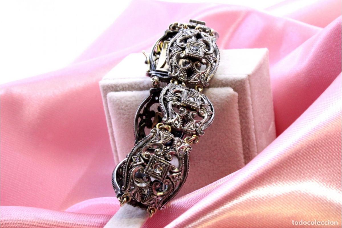Joyeria: Pulsera en oro de 19,2K y plata con diamantes. - Foto 2